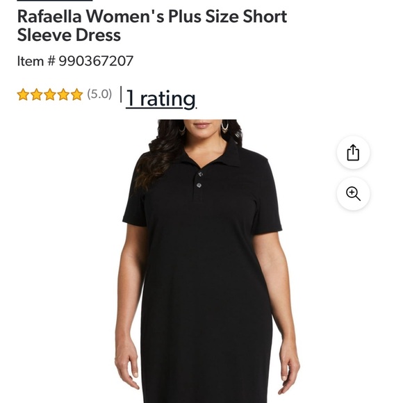 Rafaella Dresses & Skirts - NWT Rafaella Women's Black Plus Size Short Sleeve Dress
